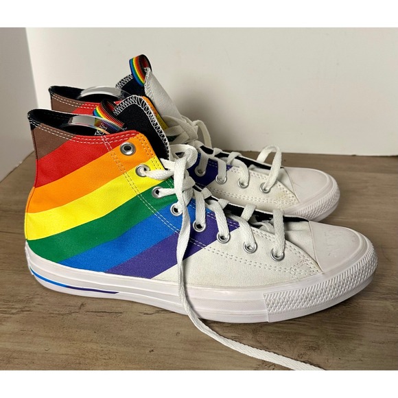 Converse Chuck Taylor All Star Pride Diversity High Top Rainbow Sneakers M9 W11 - Picture 3 of 8